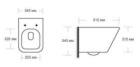 Унитаз подвесной MILLEAU 205 CONT 205 белый глянцевый с сиденьем микролифт безободковый смыв воронка-водоворот