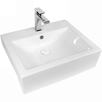 Раковина из сантехнического фарфора Bond Cube S11-540 54х44 встраиваемая цвет белый глянцевый 1 отверстие под смеситель