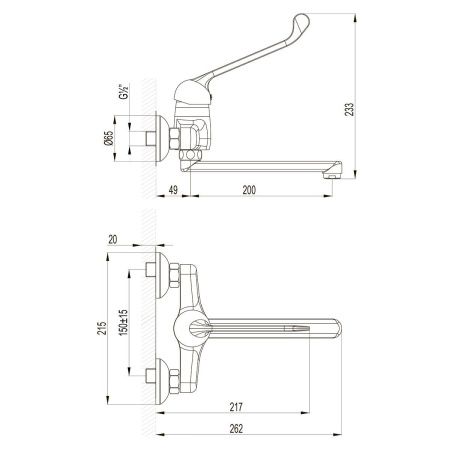 Смеситель для кухни LeMark Project LM4611C настенный хром