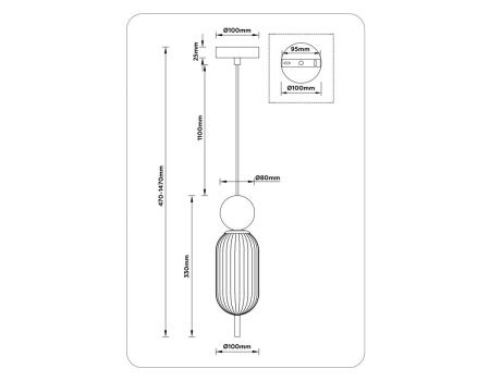 Светильник подвесной Ambrella Light Ceramo Modern (Церамо Модерн) LH53101