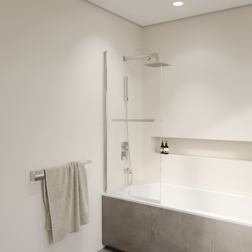 Душевая шторка на ванну RGW Screens 03110608-11 80х150 стекло прозрачное профиль хром глянцевый ориентация универсальная - фото 2