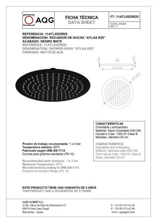 Душевая система AQG Tube 19TUBER21705 встраиваемая в стену цвет черный