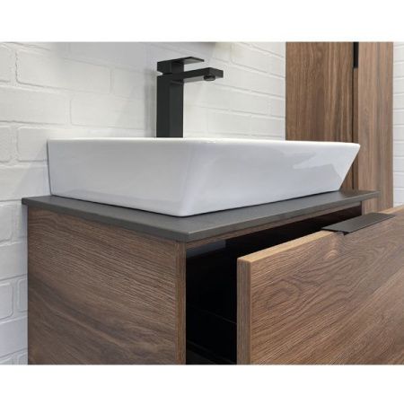 Тумба с раковиной Comforty Порто 00-00010677CF 60х40 подвесная цвет коричневый