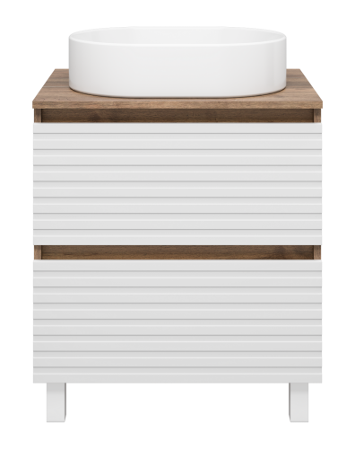 Тумба под раковину Brevita Dakota DAK-07060-19/01-2Я 60х48х62 напольная цвет белый/коричневый - фото 2