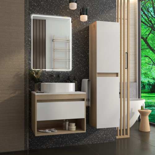 Тумба под раковину Teymi Ritta T60520 65х45х52 подвесная цвет дуб/белый - фото 5