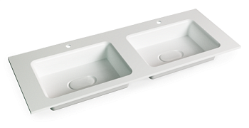 Раковина из литьевого мрамора Jorno MODUL Mol.08.120/W 122х45 встраиваемая цвет белый