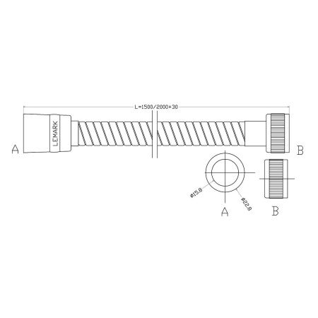 Душевой шланг LeMark LE8032S хром