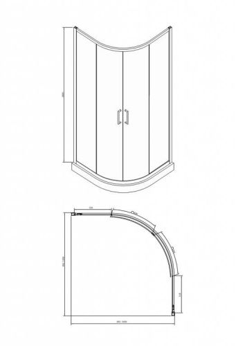 Душевой уголок Bravat Drop BS090.1200A 90х90 стекло прозрачное профиль хром без поддона - фото 3