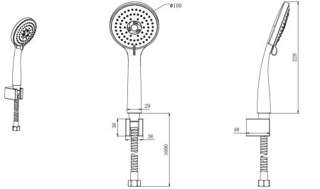 Душевая система Aquatek ВЕГА AQ1073CR встраиваемая в стену цвет хром