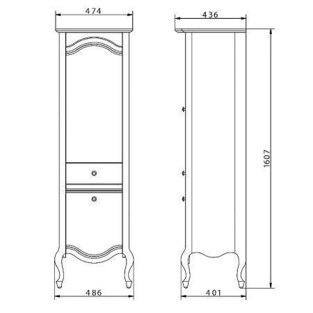 Шкаф-пенал Migliore IMPERO 26649 50х160 напольный цвет бежевый