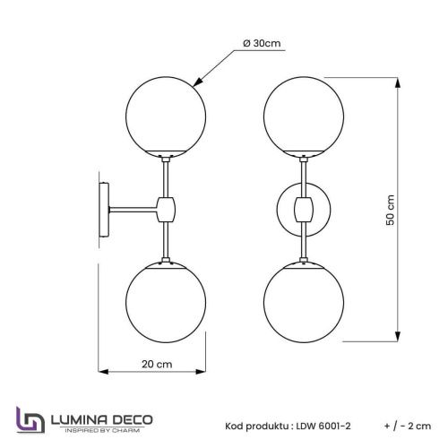 Бра Lumina Deco Zodiak (Зодиак) LDW 6001-2 BK+WT - фото 5
