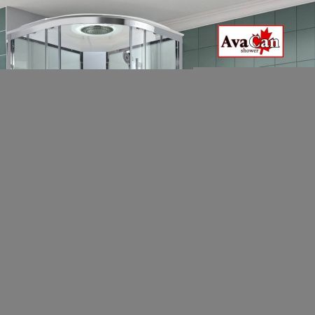 Душевая кабина AvaCan EM EM5080LEDT 80х80 четверть круга с крышей ориентация универсальная