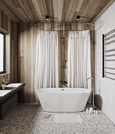 Ванна акриловая Grossman Forta GR-1503M 170х75 отдельностоящая овальная с каркасом