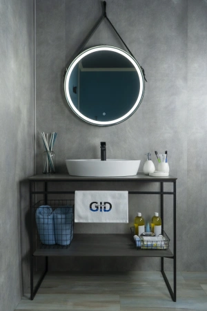 Раковина керамическая Gid Lago 51150 55х40 накладная цвет белый 1 отверстие под смеситель