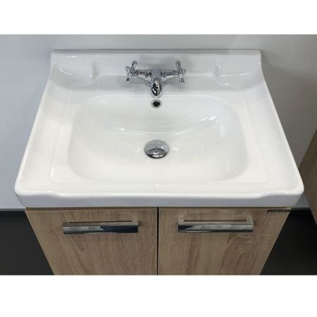 Тумба с раковиной Comforty Рига 00004142213CF 60х50 подвесная цвет коричневый