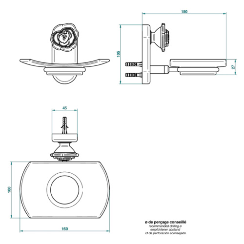 Мыльница THG Rose U5J-F01-500 - фото 4