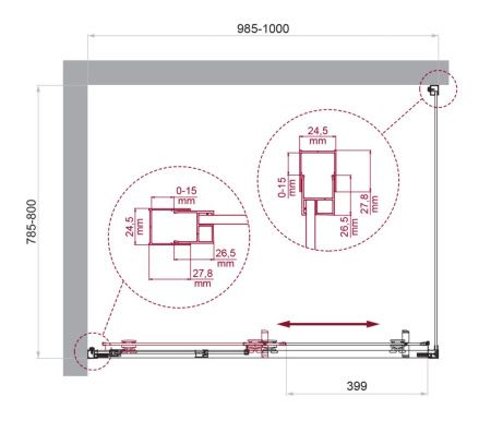 Душевой уголок BelBagno LUCE LUCE-AH-1-100/80-C-Cr 100х80 стекло прозрачное профиль хром без поддона