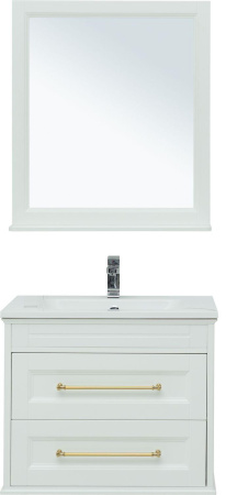Комплект мебели: тумба с раковиной 78x47x65 + зеркало Aquanet Бостон М 00281193 напольный/подвесной цвет белый