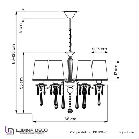 Люстра подвесная Lumina Deco Alessia (Алессиа) LDP 1726-6 CHR