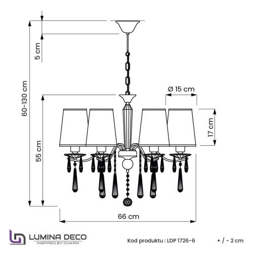 Люстра подвесная Lumina Deco Alessia (Алессиа) LDP 1726-6 CHR - фото 3