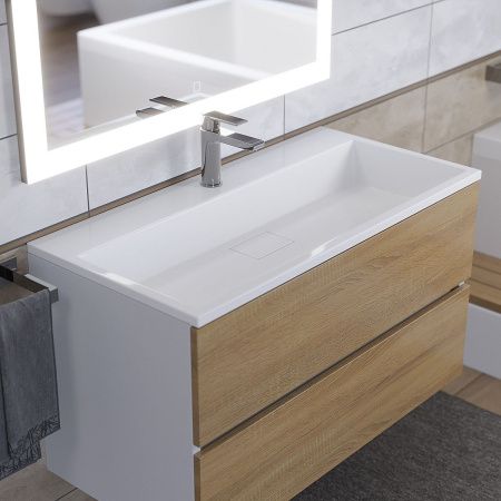 Тумба с раковиной Uperwood Barsa 29830205648 90х50 цвет коричневый