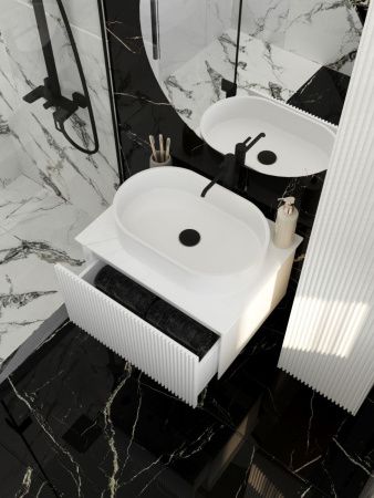 Тумба со столешницей La Fenice TERRA NFNC-01-TER-B-60-3-GG 60х50 подвесная цвет белый