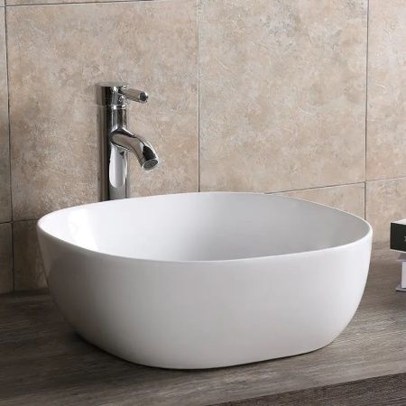 Раковина из сантехнического фарфора Cerutti SPA CR0077 40х40 накладная цвет белый без отверстий под смеситель