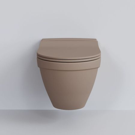 Унитаз подвесной Ambassador Nord 133T20501-132T20501S темно-бежевый с сиденьем