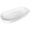 Раковина из сантехнического фарфора Bond Oval S51-800 80х40 накладная цвет белый без отверстий под смеситель