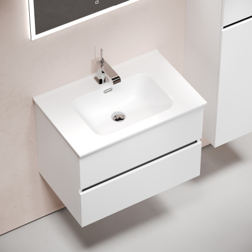 Тумба под раковину Sancos Urban UR70W 69х45х55 подвесная цвет белый - фото 5