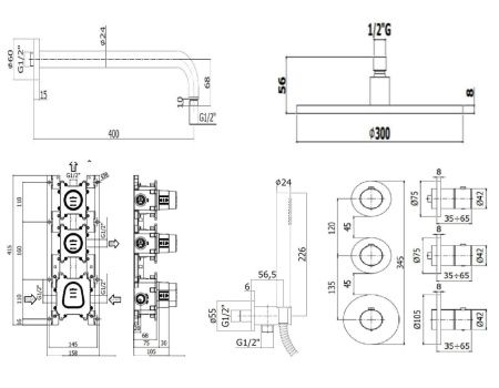 Душевая система Paffoni Modular Box KITMB018CRKING встраиваемая в стену цвет хром