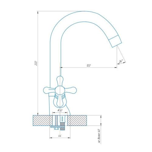 Смеситель Сантаком StOmega 1119 на раковину хром - фото 3