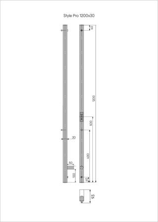Полотенцесушитель электрический Indigo Style PRO LSPRE120-3BRRt 5х120 черный