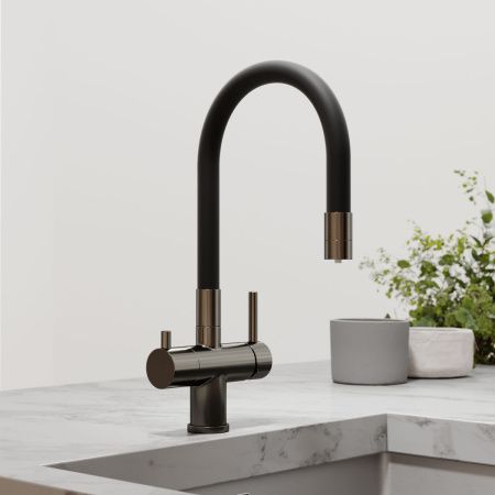 Смеситель для кухни Sancos Lucia SC4004GG на мойку вороненая сталь