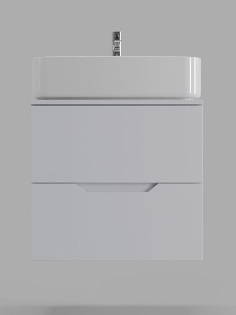 Тумба с раковиной Orange Line Li-60TuwMDF+B07-600W 60х50 подвесная цвет белый