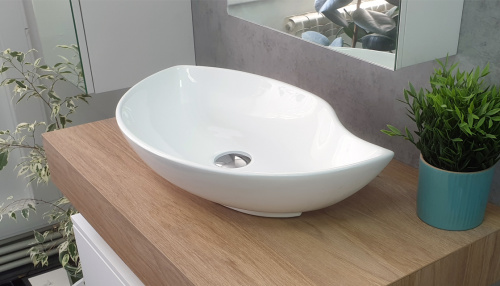 Раковина из фаянса Velvex 78261 58х36 накладная цвет белый без отверстий под смеситель - фото 4