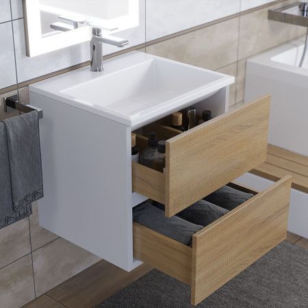 Раковина из искусственного камня Uperwood Barsa 2901120345 50х50 полувстраиваемая цвет белый