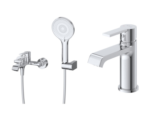 Комплект смесителей BelBagno AURORA AURORA-VASM/LVM-CRM настенный хром - фото 2