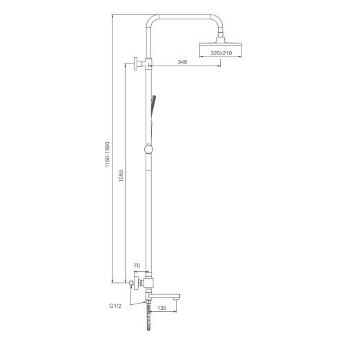 Душевая стойка Splenka S224.26.03 настенная цвет сатин золотой с термостатом - фото 3