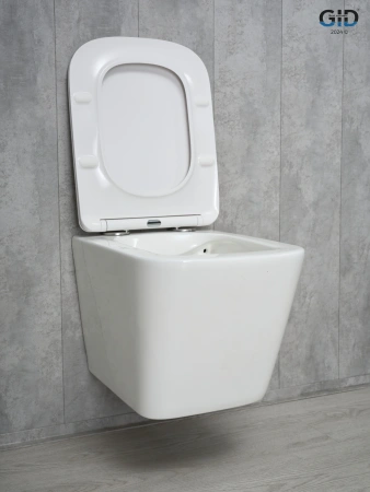 Унитаз подвесной Gid Cuadrado 62257Y белый с сиденьем микролифт безободковый