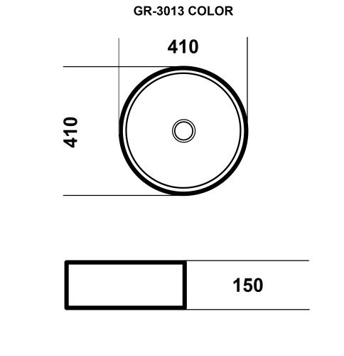 Раковина Grossman Color 41 см GR-3013BM накладная цвет черный матовый - фото 4