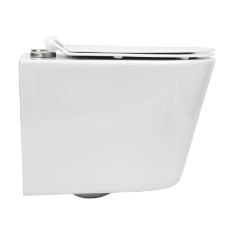 Унитаз подвесной Bond Oval F03-10 белый с сиденьем микролифт безободковый душевой смыв