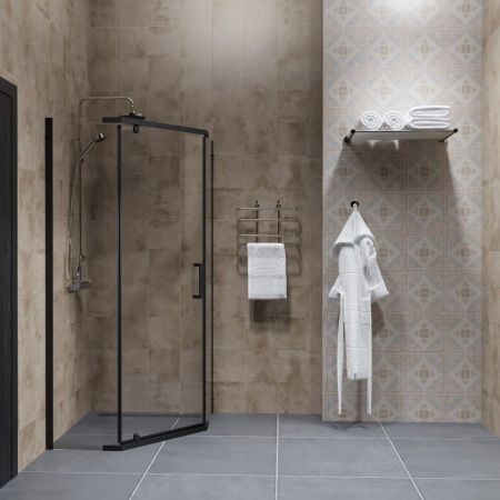 Душевой уголок Тритон Дека-Блэк Щ0000062934 100х100 стекло прозрачное профиль черный без поддона