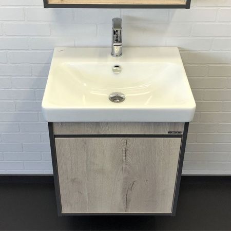 Тумба с раковиной Comforty Вена 00-00008928CF 60х50 подвесная цвет серый