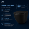 Унитаз подвесной Taliente Amato AM25010 Nero черный с сиденьем безободковый смыв торнадо