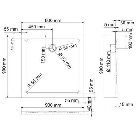 Душевой поддон из искусственного камня Wasserkraft Berkel 48T 48T03 90х90 белый