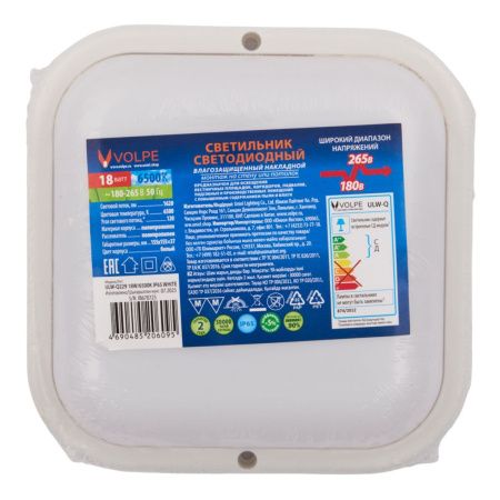 Светильник накладной Volpe ULW-Q229 18W/6500K IP65 WHITE
