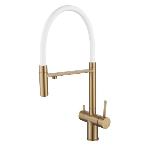 Смеситель для кухни Shevanik S178G на мойку золото/бежевый - фото 2