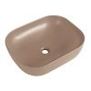 Раковина из сантехнического фаянса BelBagno BB1302-H316 50х40 накладная цвет бежевый без отверстий под смеситель