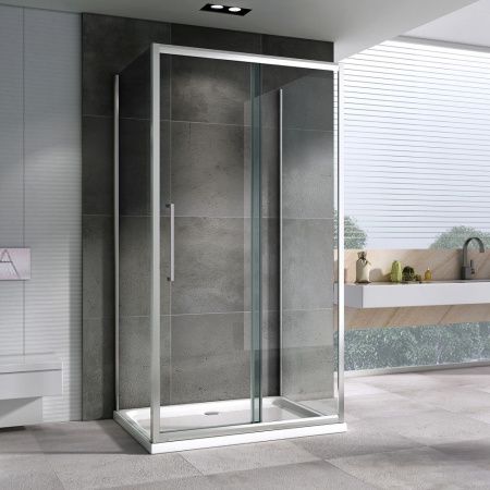 Душевой уголок Abber Schwarzer Diamant AG30170H-S100-S100 170х100 стекло прозрачное профиль хром без поддона